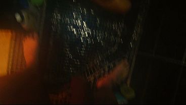Stepsister was on the shower and stepbrother pee all over HER!