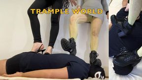 Nice girls trampling with shoes