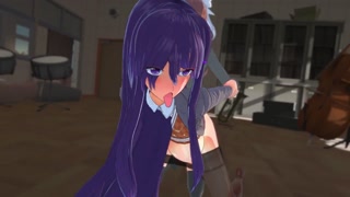 DDLC: Femboy Monika jerk off сaught by Yuri