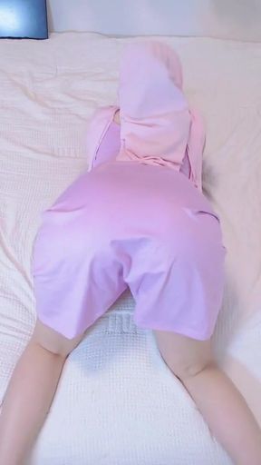 POV: A Malaysian Hijabi Girl Twerking In Bed Showing Off Her Ass In Purple Dress   Clip 1