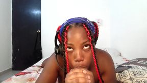 This Little Ghetto Ebony Thot Loves Spending The Night In Her Room Sucking The Dildo Toy She Needs Cum In Her - Mastermeat1