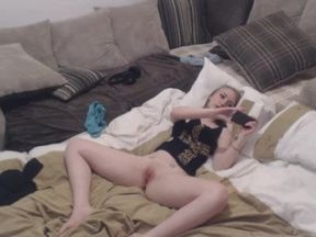 Masturbating while watching porn on phone