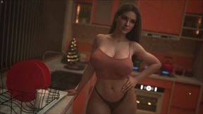 Cheating Mother In Law Sucking Boyfriend Huge Cock In Kitchen And Cum In Mouth