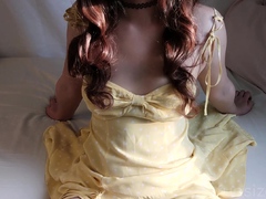 Hot Brunette In Stockings Masturbates Hard
