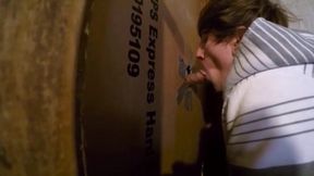 Twink Swallows Big Cock at Glory Hole