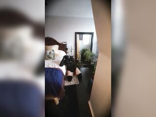 Ebony Mamba! Silicone female doll feeling her rubber body during the time that wearing a rebreathing ebony silicone gasmask!