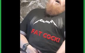 Fat Guy with a Fat Cock Moans and Cums All Over Himself