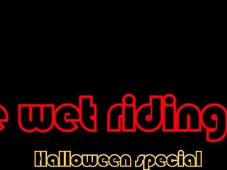 Little Red Riding Hood walking alone in the forest