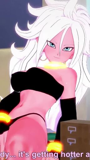 android 21 masturbates in the library so I help her - Dragon Ball Zex Series   Clip 1
