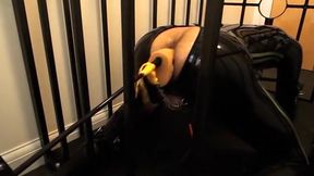 Pup caged and fucked!