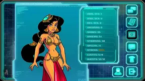 Redheaded Princess Jasmine Strips Teasingly for Alien Monster Girls
