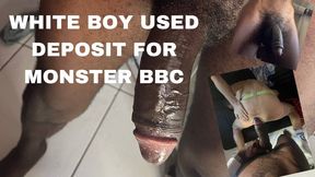 BBC destroys white slut boy's ass without mercy making him cum deposit