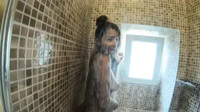 Wild shower affair with curvy babe and her husband