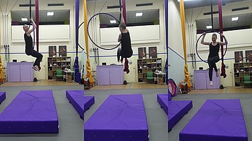 Instructor: 'Keep your knees and your ankles together', Willow: 'That's hard for Eryn!'