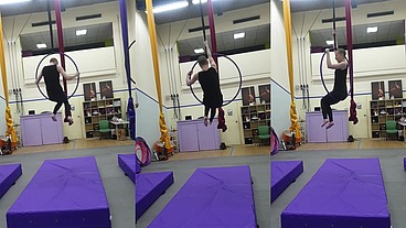 Instructor: 'Keep your knees and your ankles together', Willow: 'That's hard for Eryn!'