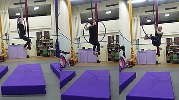 Instructor: 'Keep your knees and your ankles together', Willow: 'That's hard for Eryn!'