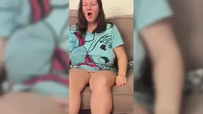 Filmed with Iphone Using Huge Purple Dildo for the First Time