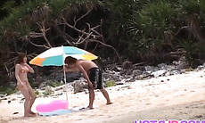 Kyoko Fukuzawa on sea shore