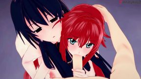 Rias Gremory and Akeno hot threesome - DXD NTR Madness Series