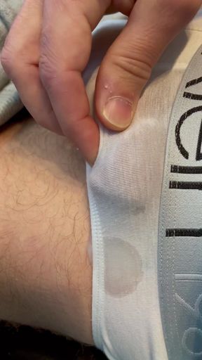 Frenulum Orgasm and Cum by Rubbing My Dick Through My Briefs