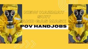 pov handjobs in new yellow hazmat suit and gas mask