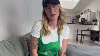 Barista girl cheats on boyfriend while he's at work "I bet you would fuck me better anyway..."
