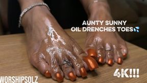 Aunty Sunny Long Copper Nails Drenched in Oil