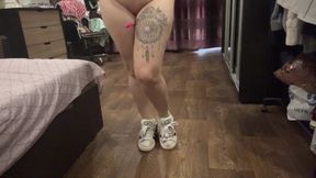 I'm Naked and in Beautiful Sneakers Playing with You! XXX