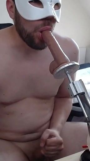Master Dominates Useless Beta Male with Machine to Fuck Ass and Mouth with Cum Eating