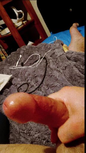 Squirming orgasm after leaking pre cum and using as lube and stroking to a strong orgasm