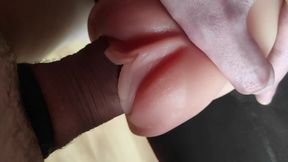 I go deep into my sex toy with my cock! - Without a sound