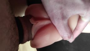 I go deep into my sex toy with my cock! - Without a sound