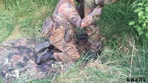 German Military Men Go Wild Outdoors