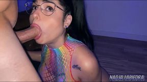 nadja lapiedra anal nympho is destroyed with hardcore anal fuck and deeptroat , gapes and spanks..cum in glasses to eat it