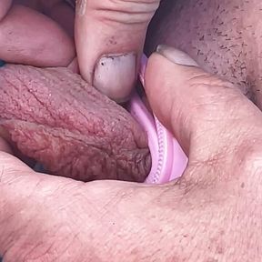 On the beach I turn my husband&#039;s cock into pussy