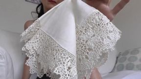 We Smell White Antique Cloth Handkerchiefs - Lady Victoria Valente