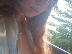 Sweet beauty masturbating on webcam close up