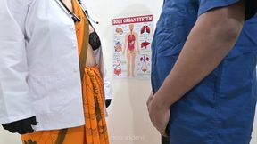 Indian doctor having fun with patient