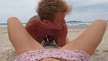 Eating Pussy on Public Beach