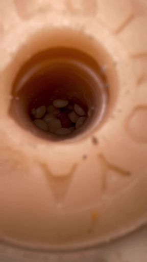 Huge slo-mo cumshot in fleshlight!