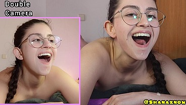 SPLIT SCREEN BJ FUCK DOGGY CUM IN MOUTH