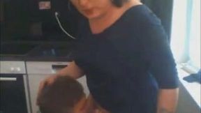 Amateur tranny with quite saggy tits made dude suck her dick on webcam