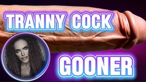 Tranny Cock Gooner - Mistress Raven makes you stroke and goon to Shemale cocks