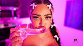 Glass Dildo Solo Play with Zoey Foxx