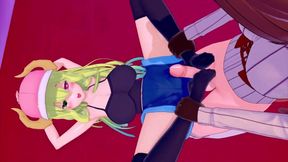 Futa raphtalia x kobayashi-san choked by big boobs maid dragon 3D Hentai cum fantasy