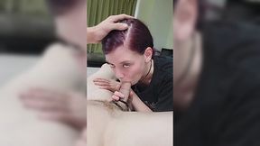Slim Teen Cutie Sucks Her BF's Dick Dry, Getting a Mouth Creampie