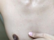 Spitting in my tits