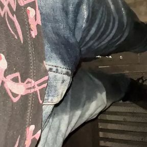 Wet jeans and sperm