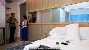 Blonde cleaning girl sucks cock in hotel room service