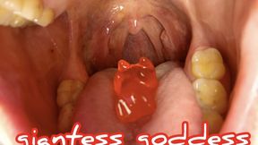 Giantess goddess falls into temptation and eats her tiny friend